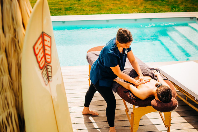 Woman with a face mask